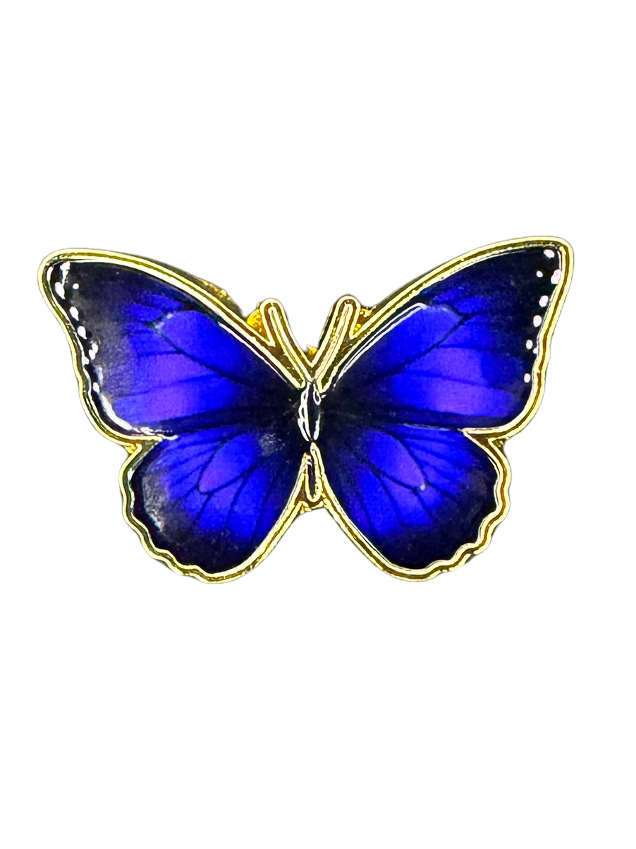 Harley Knight Hard Enamel Pin - Purple Butterfly