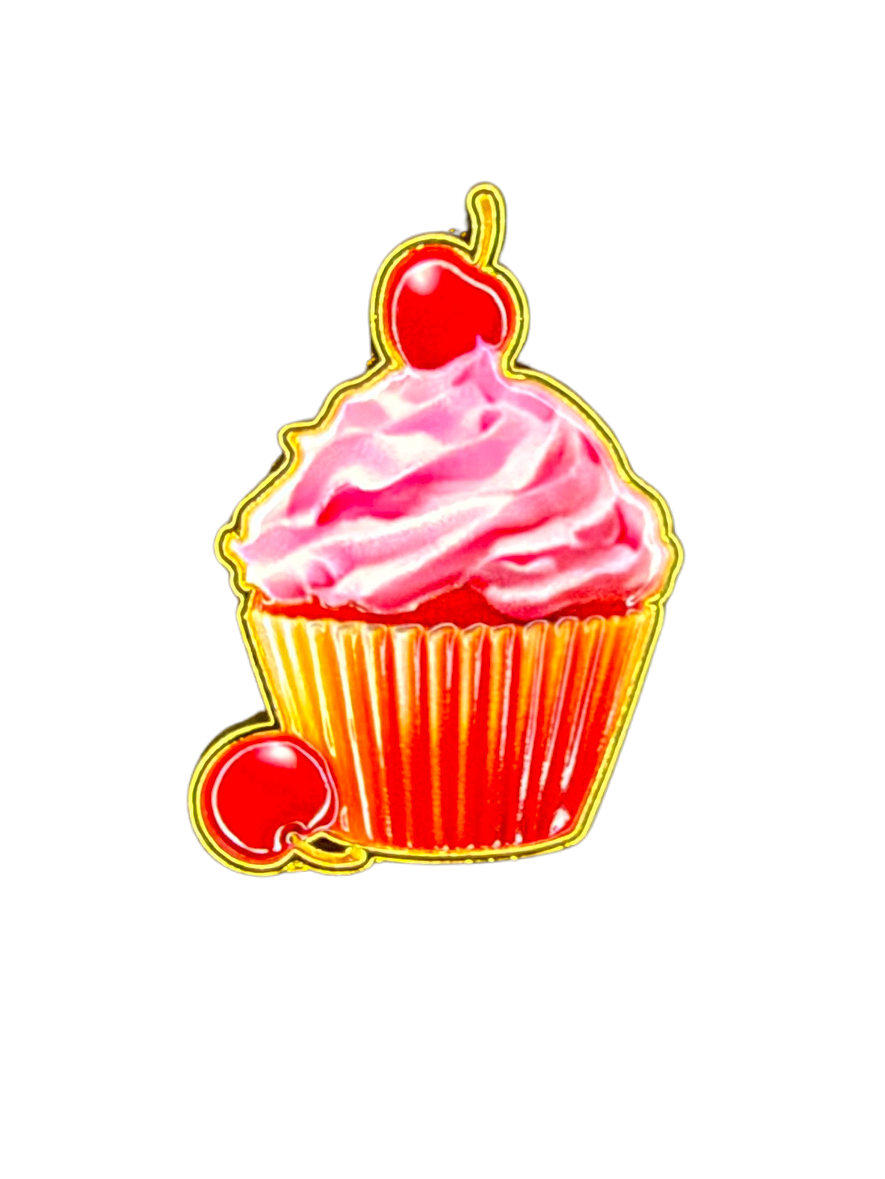 Harley Knight Hard Enamel Pin - Pink Cupcake